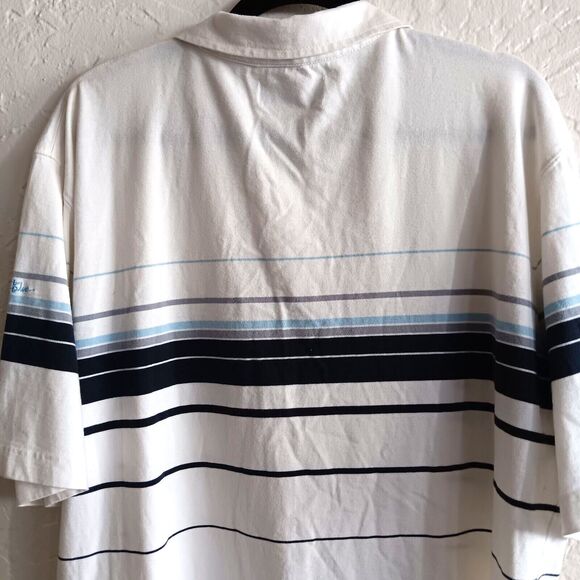 Anchor Blue Mens Sz XL Multicolor Striped Short Sleeve Polo Shirt Y2k 90's - Picture 6 of 9